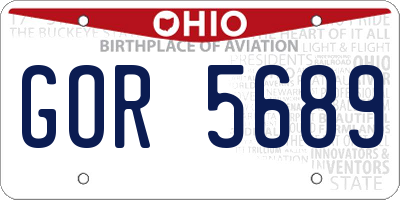 OH license plate GOR5689