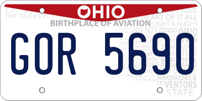 OH license plate GOR5690