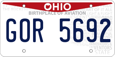 OH license plate GOR5692