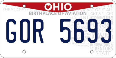 OH license plate GOR5693