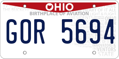 OH license plate GOR5694