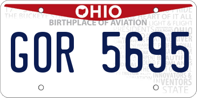 OH license plate GOR5695