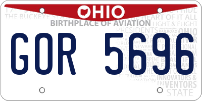 OH license plate GOR5696