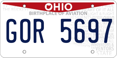 OH license plate GOR5697