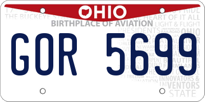 OH license plate GOR5699