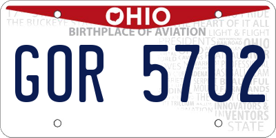 OH license plate GOR5702
