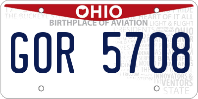 OH license plate GOR5708