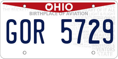 OH license plate GOR5729
