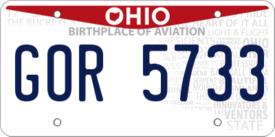 OH license plate GOR5733