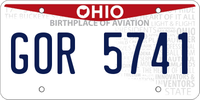 OH license plate GOR5741