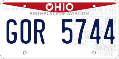 OH license plate GOR5744