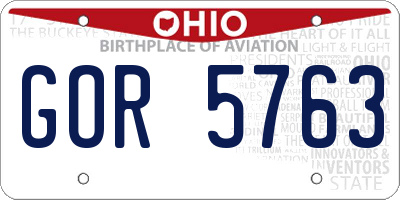 OH license plate GOR5763