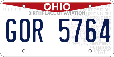 OH license plate GOR5764