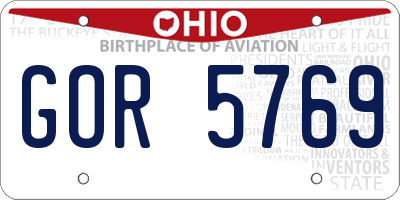 OH license plate GOR5769