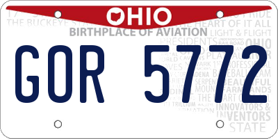 OH license plate GOR5772