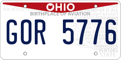 OH license plate GOR5776