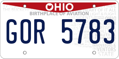 OH license plate GOR5783