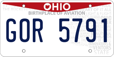 OH license plate GOR5791