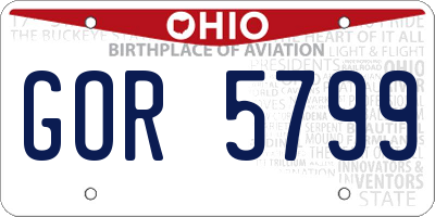 OH license plate GOR5799