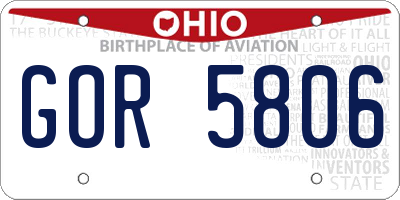 OH license plate GOR5806