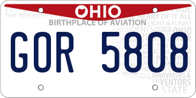 OH license plate GOR5808