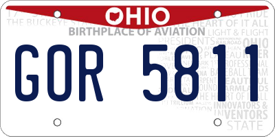 OH license plate GOR5811