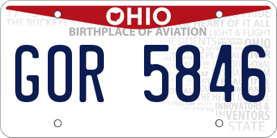 OH license plate GOR5846