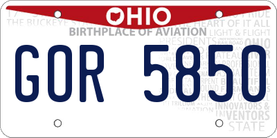 OH license plate GOR5850