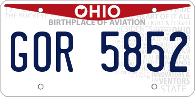OH license plate GOR5852