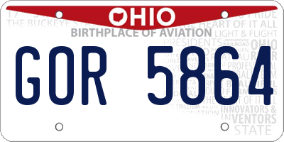 OH license plate GOR5864