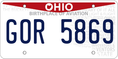 OH license plate GOR5869