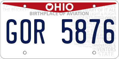 OH license plate GOR5876