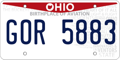 OH license plate GOR5883