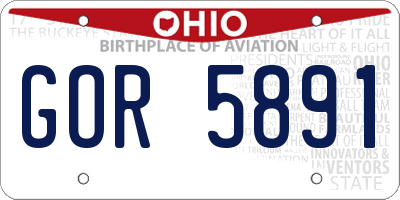 OH license plate GOR5891