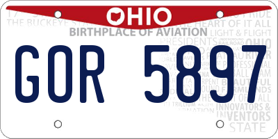 OH license plate GOR5897