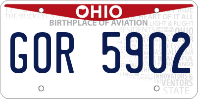 OH license plate GOR5902