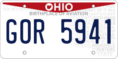 OH license plate GOR5941