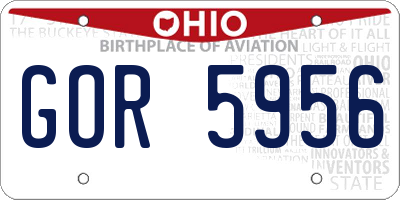 OH license plate GOR5956