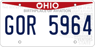 OH license plate GOR5964