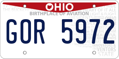 OH license plate GOR5972