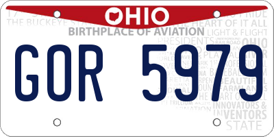 OH license plate GOR5979