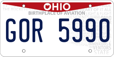 OH license plate GOR5990