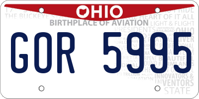 OH license plate GOR5995