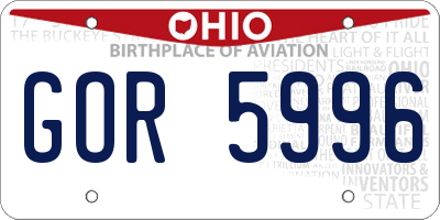 OH license plate GOR5996