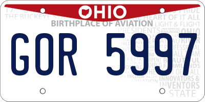 OH license plate GOR5997