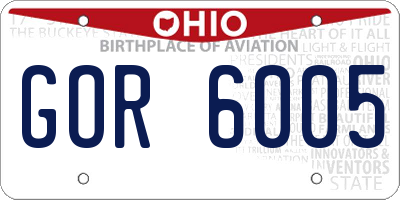 OH license plate GOR6005