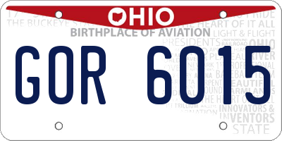 OH license plate GOR6015