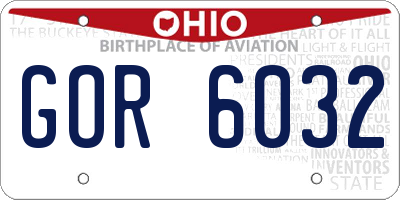 OH license plate GOR6032