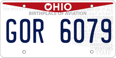 OH license plate GOR6079