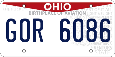 OH license plate GOR6086